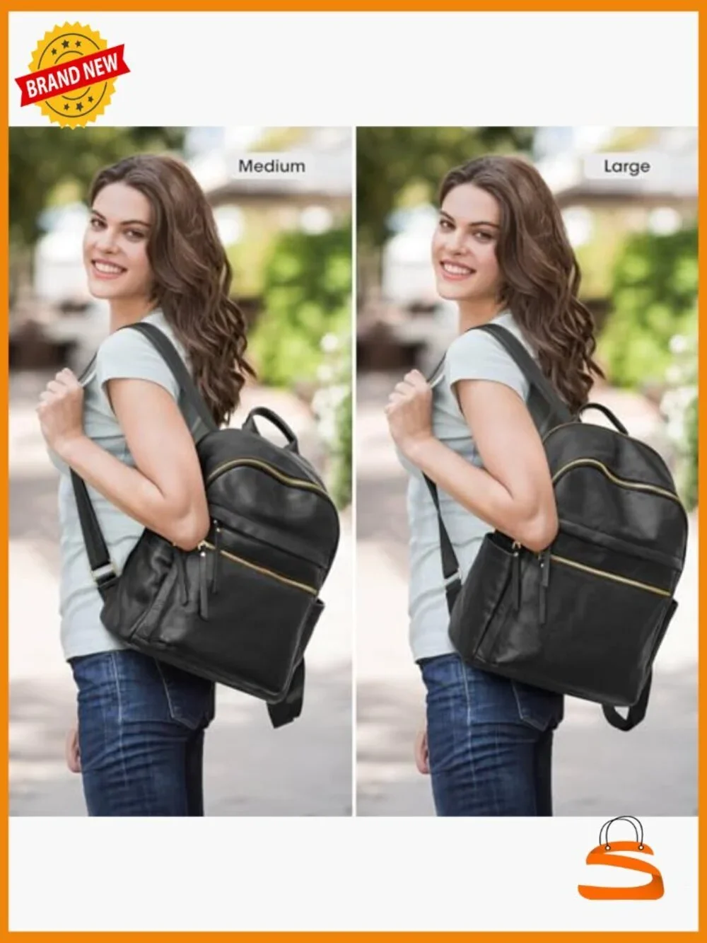 Genuine Leather Backpack Purse for Women - Large Capacity Laptop Daypack Travel